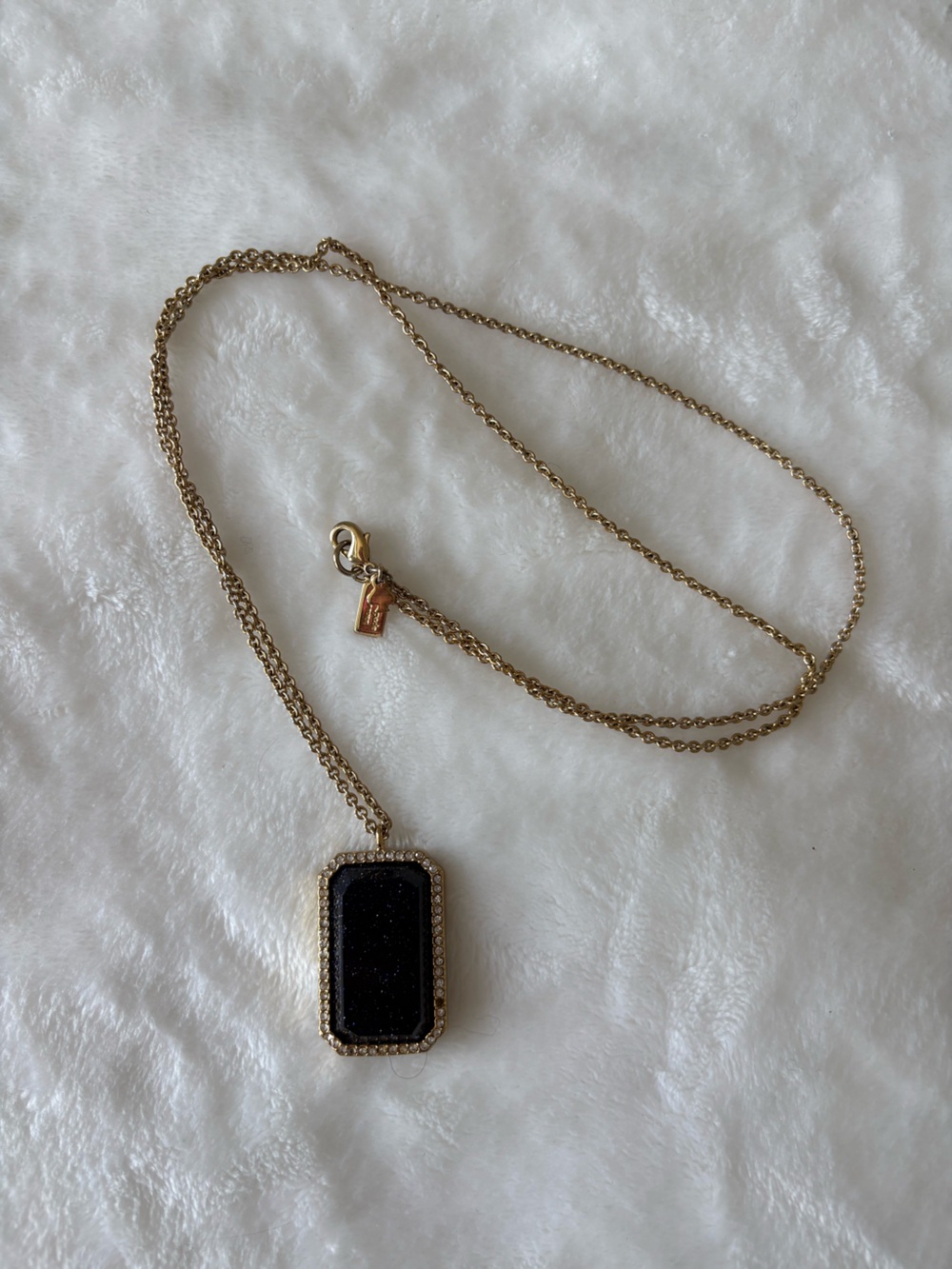 kate spade long gold-plated galaxy/dark blue pendant necklace - Picture 2 of 6